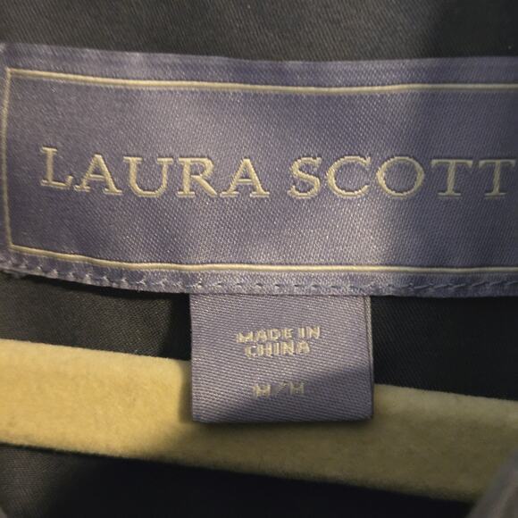 Laura Scott Womens Medium Quilted Full Zip Puffer Vest Grey & Ivory Equestrian - Picture 5 of 8